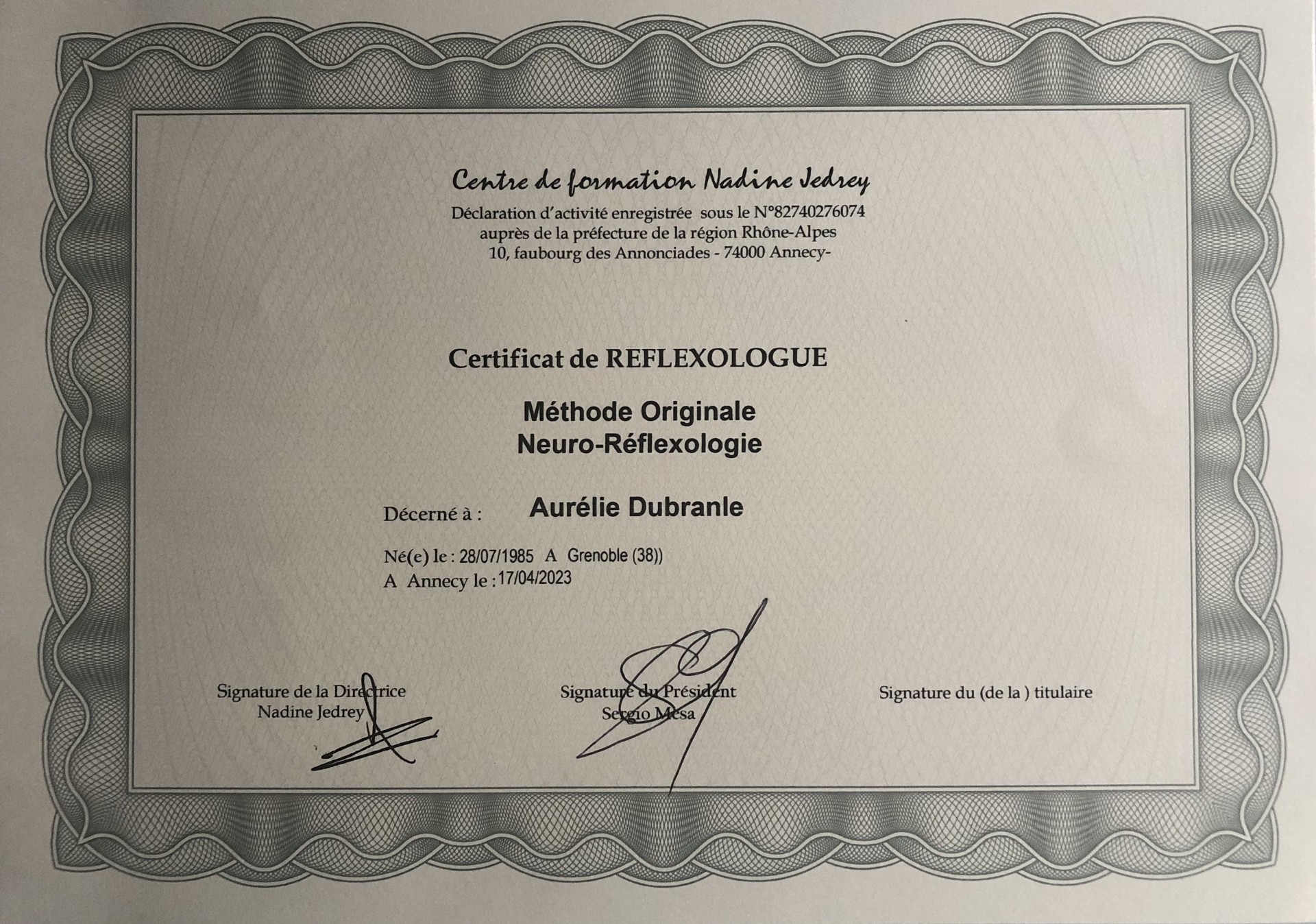 Certif Reflexologue
