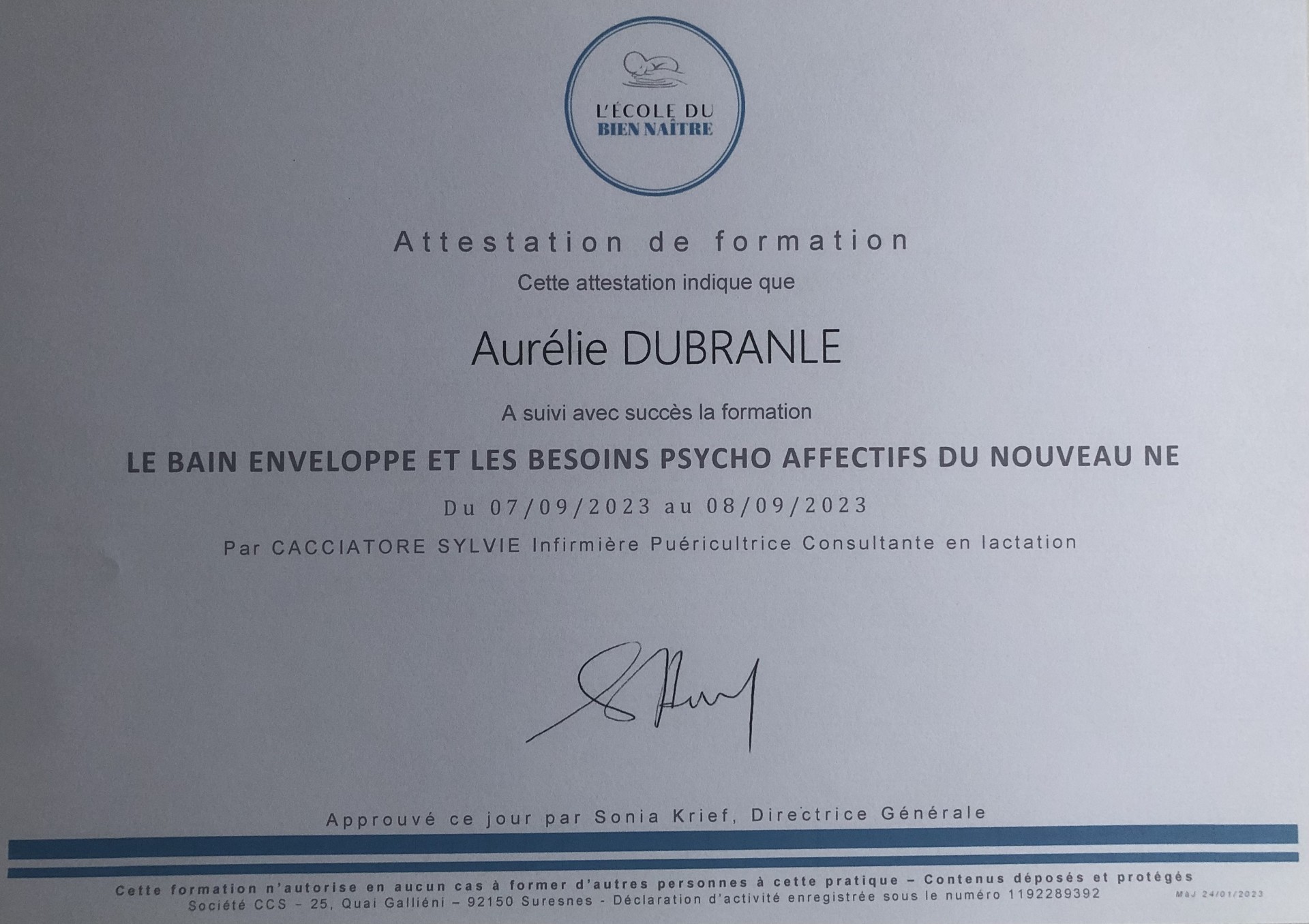 Certif bain enveloppé