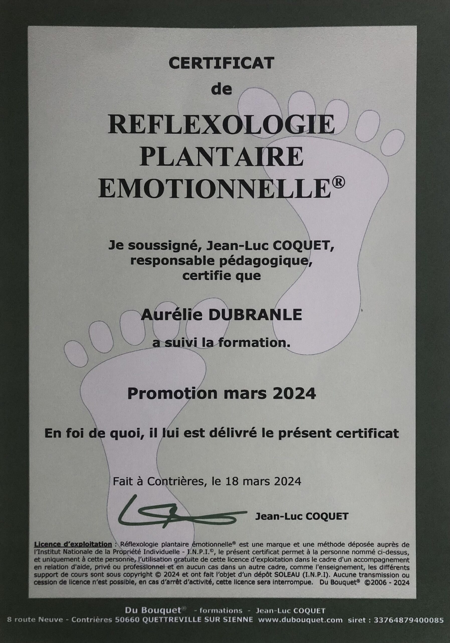 Certif reflexo emotionnelle